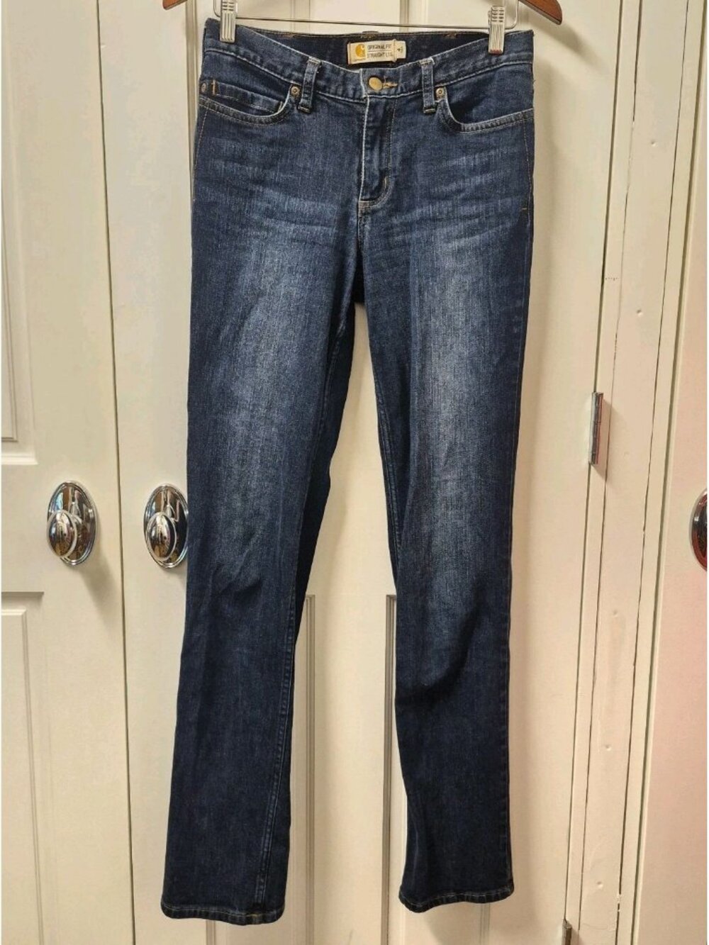 Carhartt Women’s Jeans 4 Tall 30x33 Mid Rise Stretch Denim Blaine Original Fit